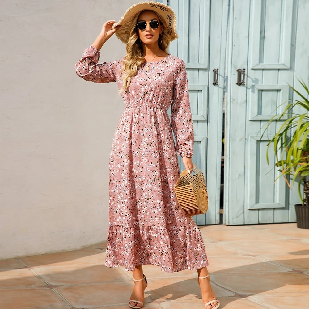 Robe bohème style décontracté à manches longues — vue 2