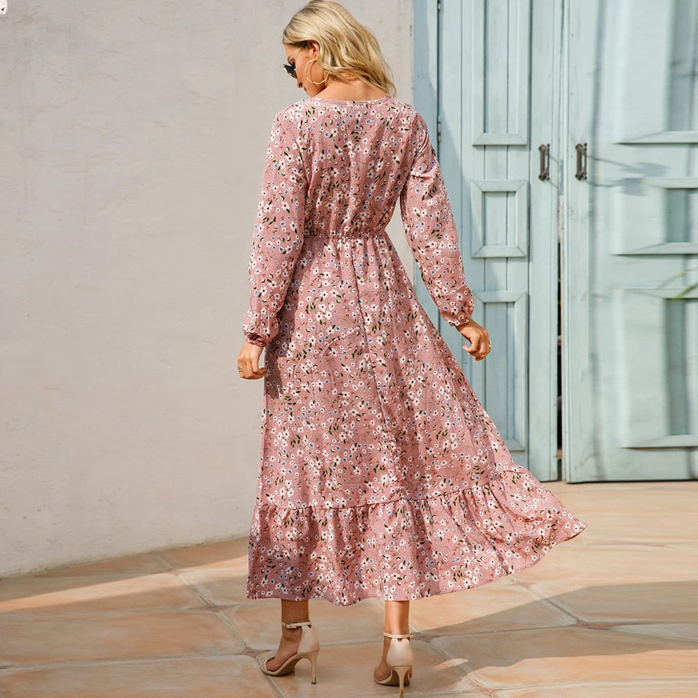 Robe bohème style décontracté à manches longues — vue 3