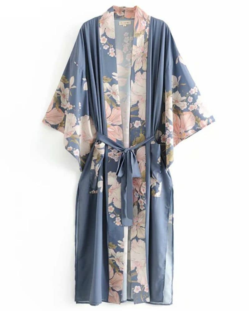 Robe bohème style kimono avec ceinture — vue 3