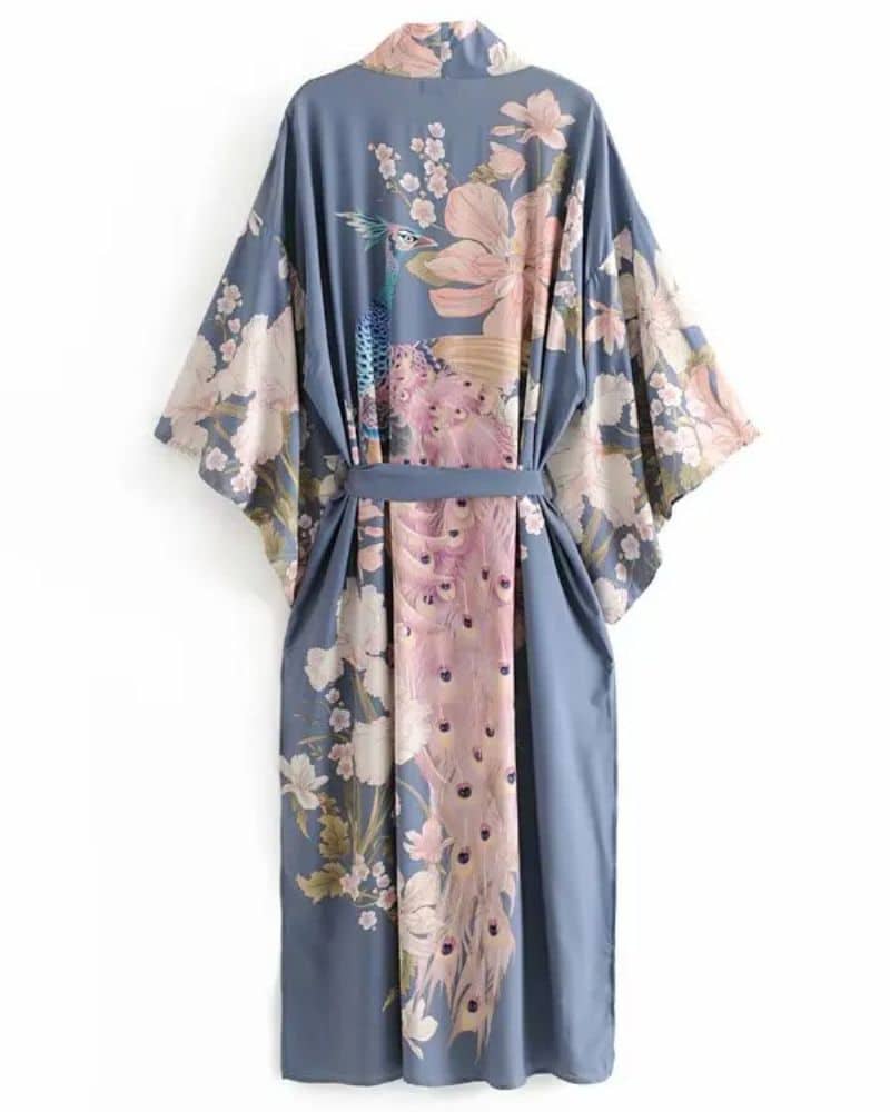 Robe bohème style kimono avec ceinture — vue 4