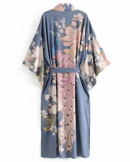 Robe bohème style kimono avec ceinture — vue 4