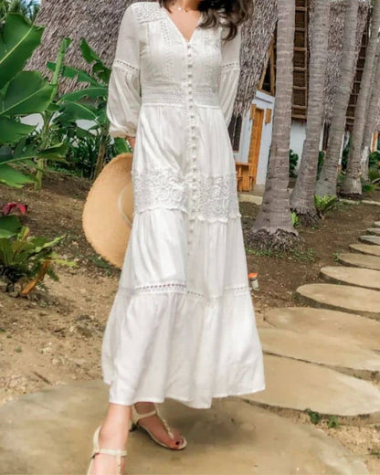 Robe bohème style vintage avec boutons — vue 2