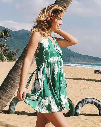 Robe bohème verte design et rafraichissante — vue 2