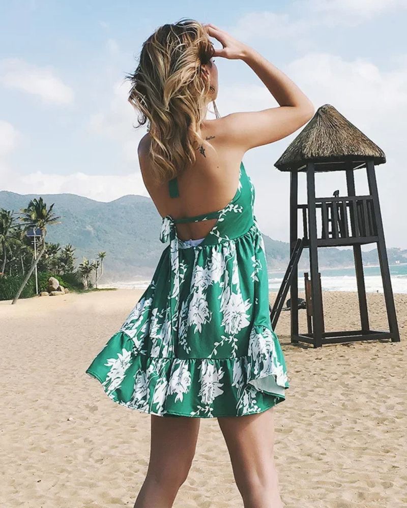 Robe bohème verte design et rafraichissante — vue 3