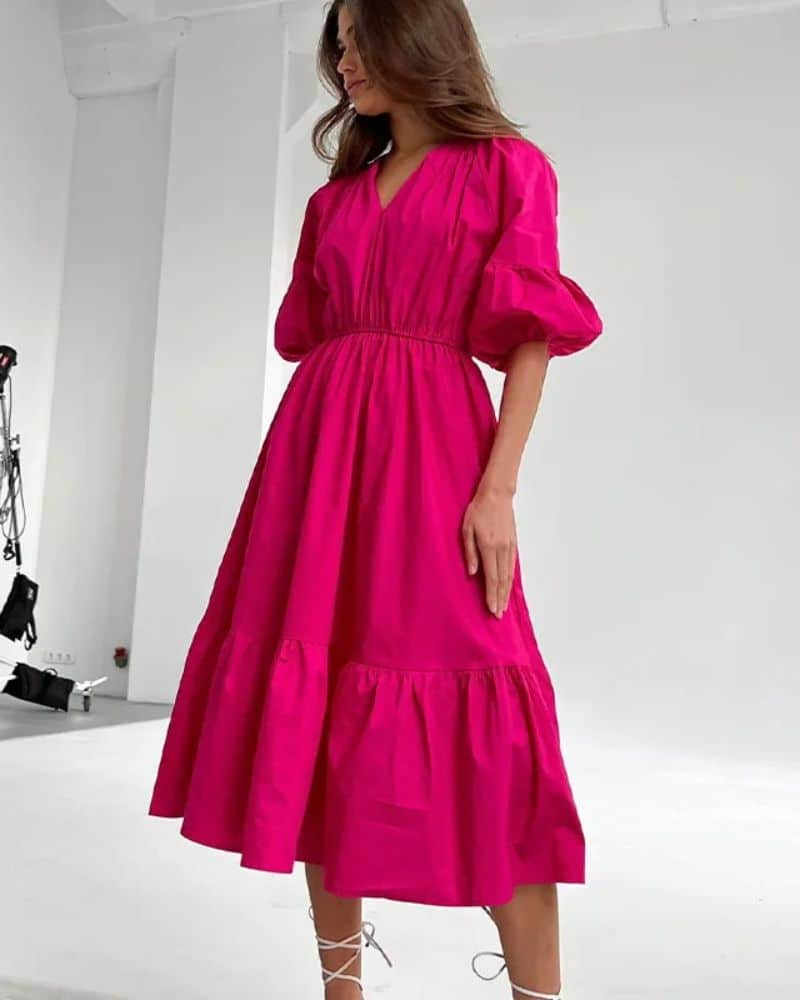 Robe bohème vivante en rose éclatant — vue 2
