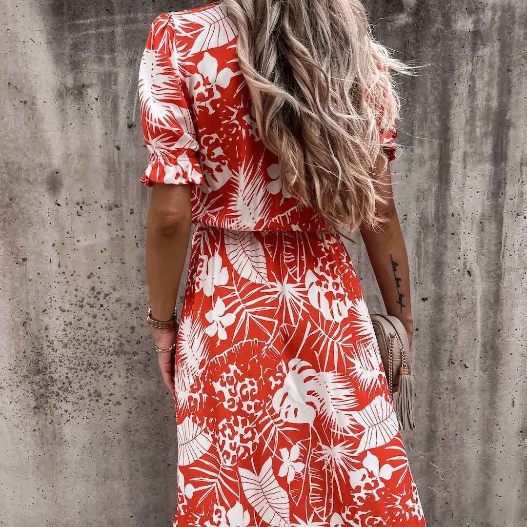 Robe champêtre avec boutons et fente latérale — vue 4