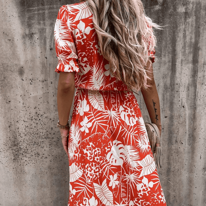 Robe champêtre avec boutons et fente latérale — vue 4