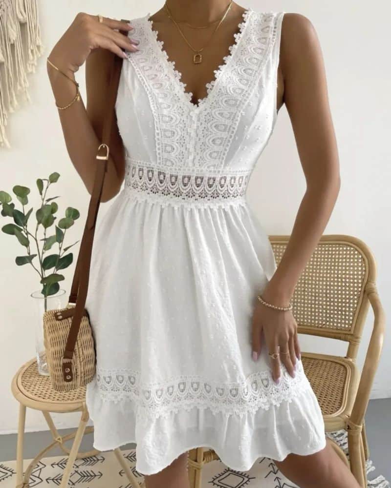 Robe champêtre dos ouvert et sans manches — BOHERIS