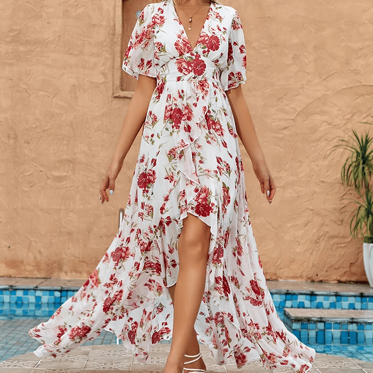 Robe champêtre avec fente haute — vue 2