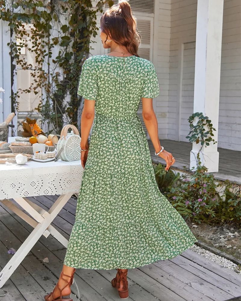 Robe champêtre à fleurs avec fente — vue 3