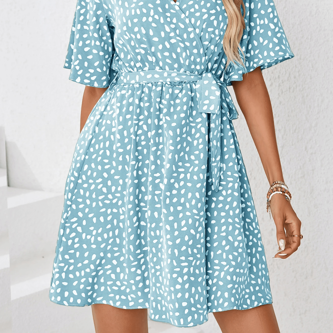Robe champêtre avec imprimé et ceinture à la taille — vue 2