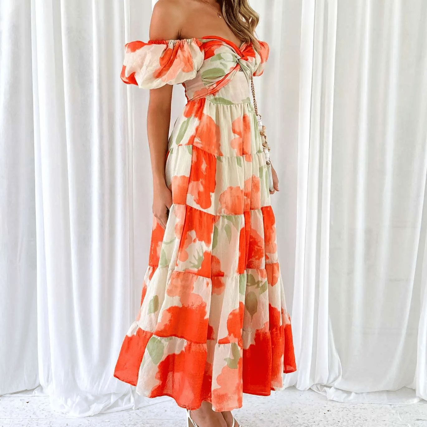 Robe champêtre longue avec imprimé design — vue 3