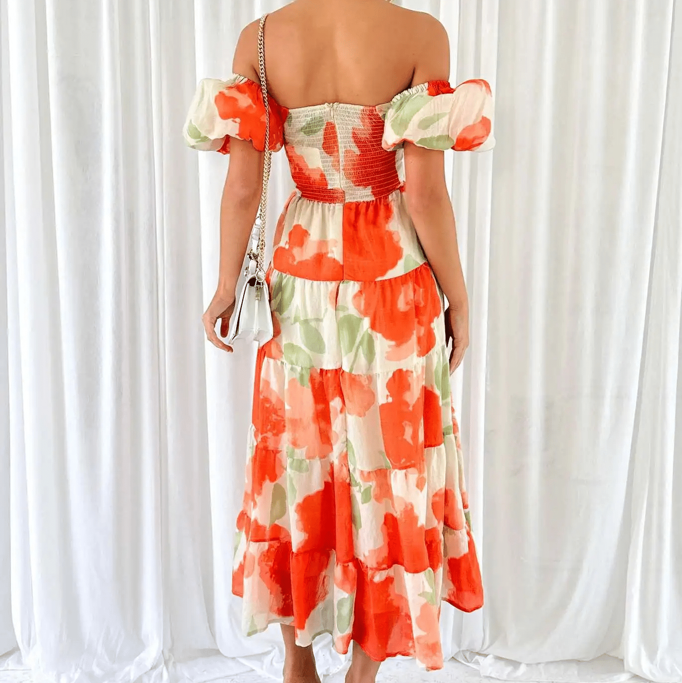 Robe champêtre longue avec imprimé design — vue 4