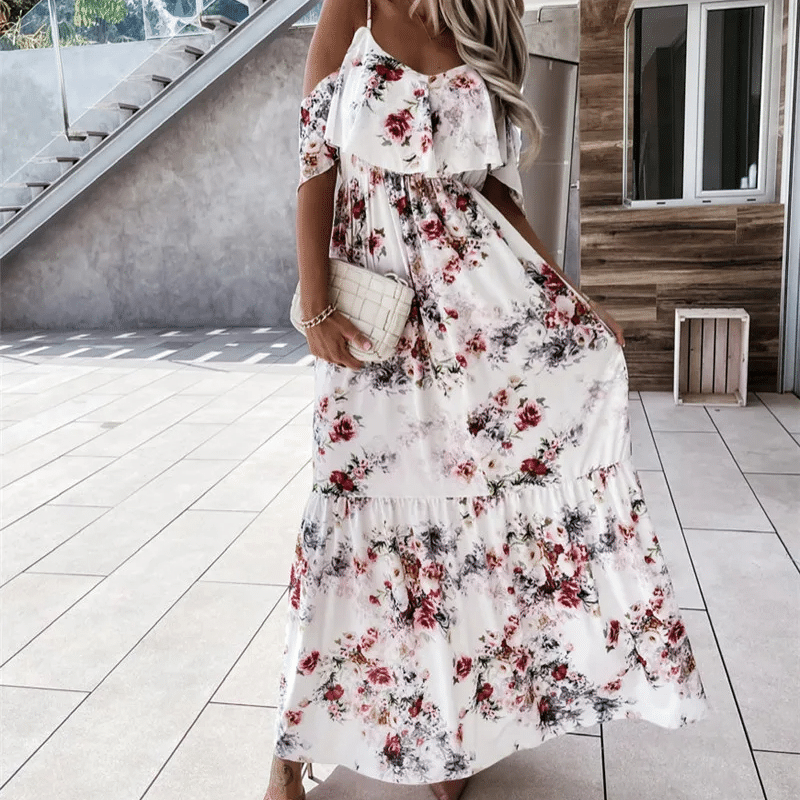 Robe champêtre longue et à fleurs — BOHERIS