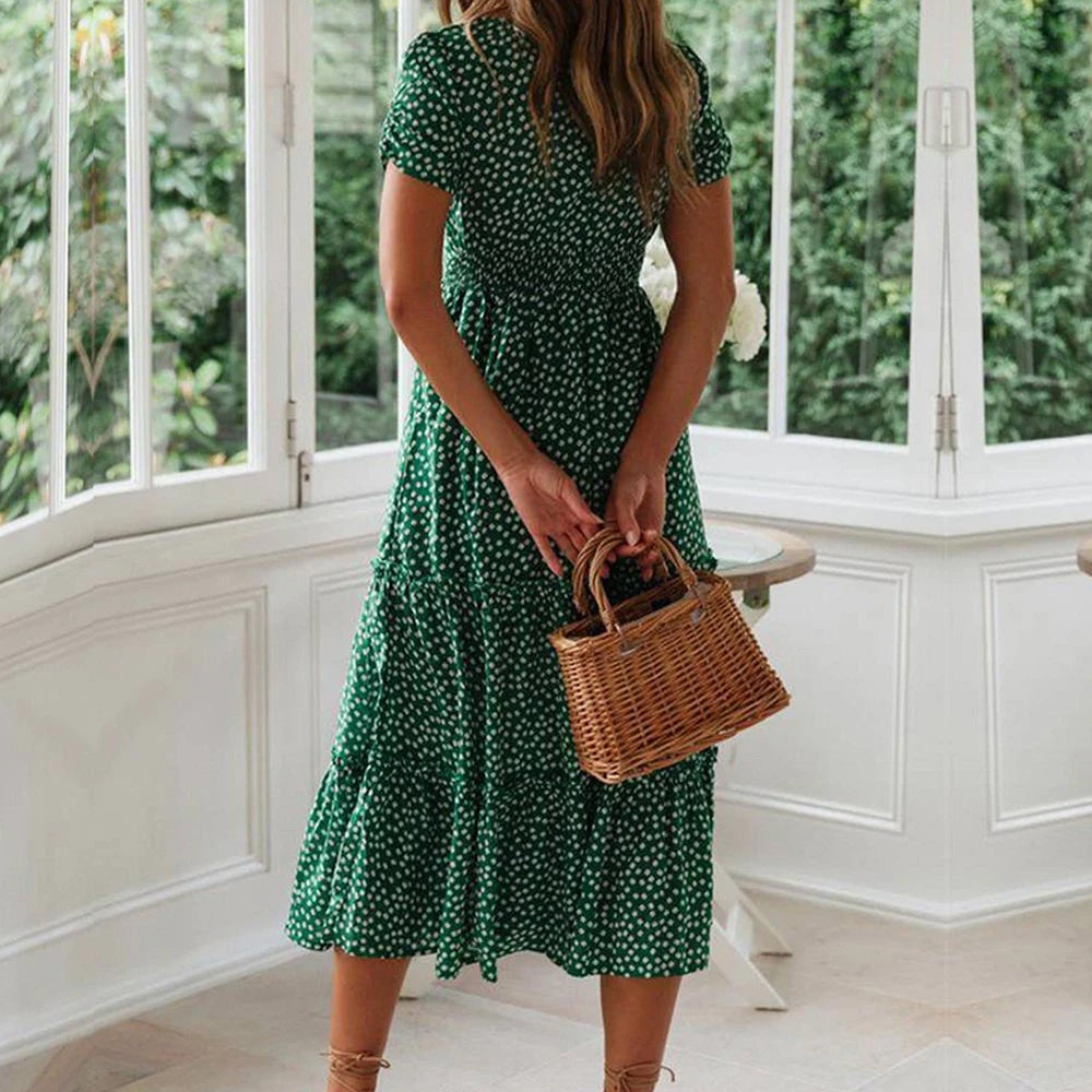 Robe champêtre à manches courtes avec imprimé — vue 3