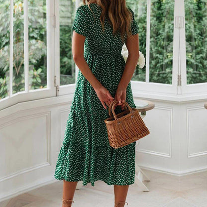 Robe champêtre à manches courtes avec imprimé — vue 3