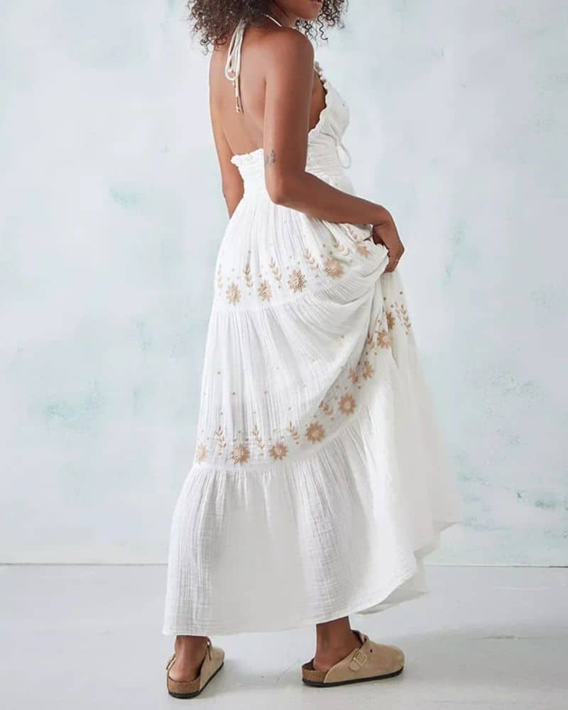 Robe champêtre et ouverte au dos — vue 2