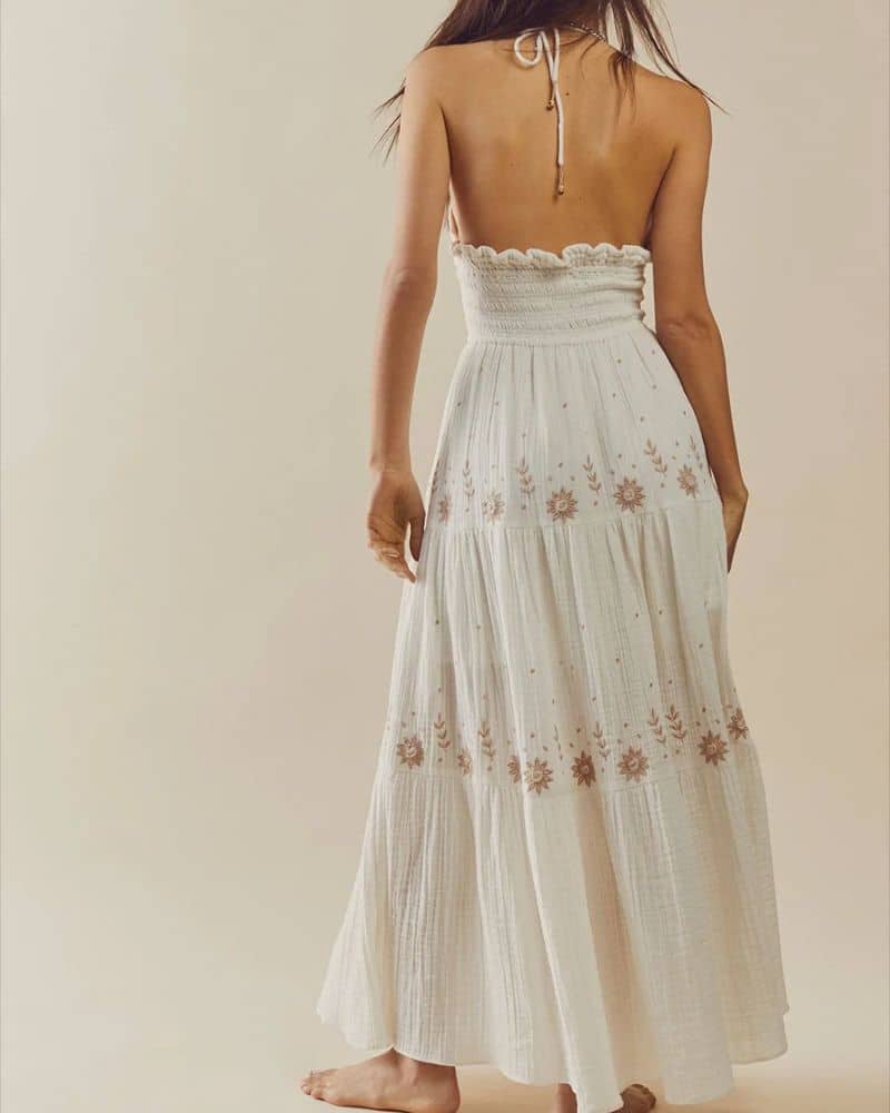 Robe champêtre et ouverte au dos — vue 3