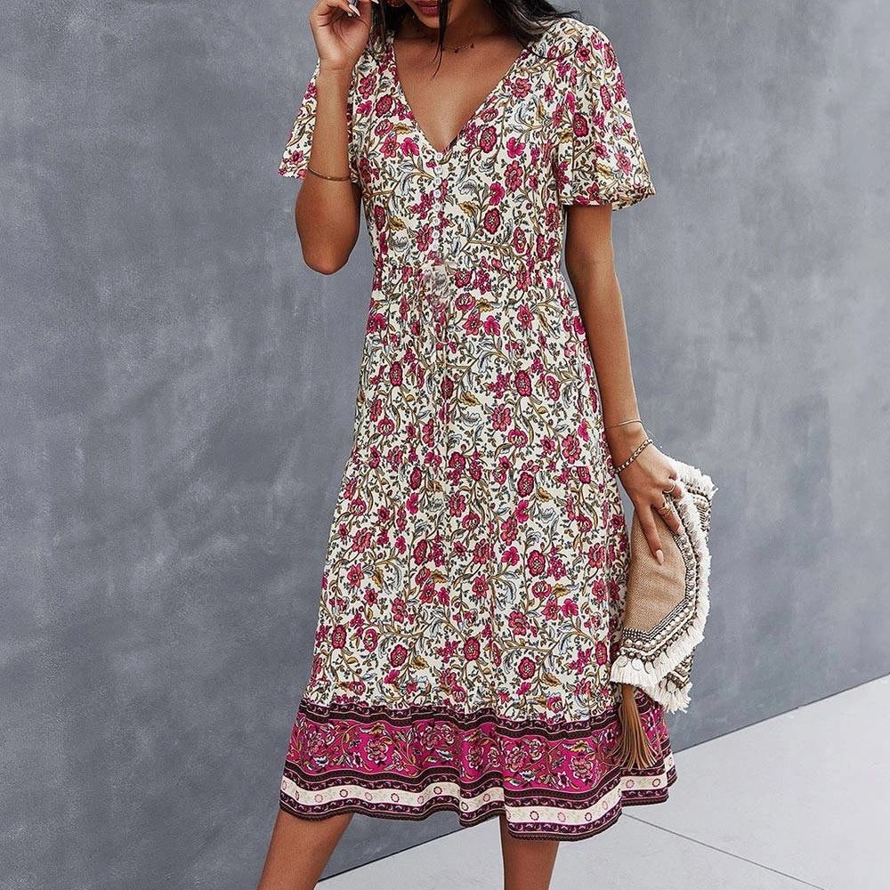 Robe champêtre vintage avec imprimé floral — vue 2