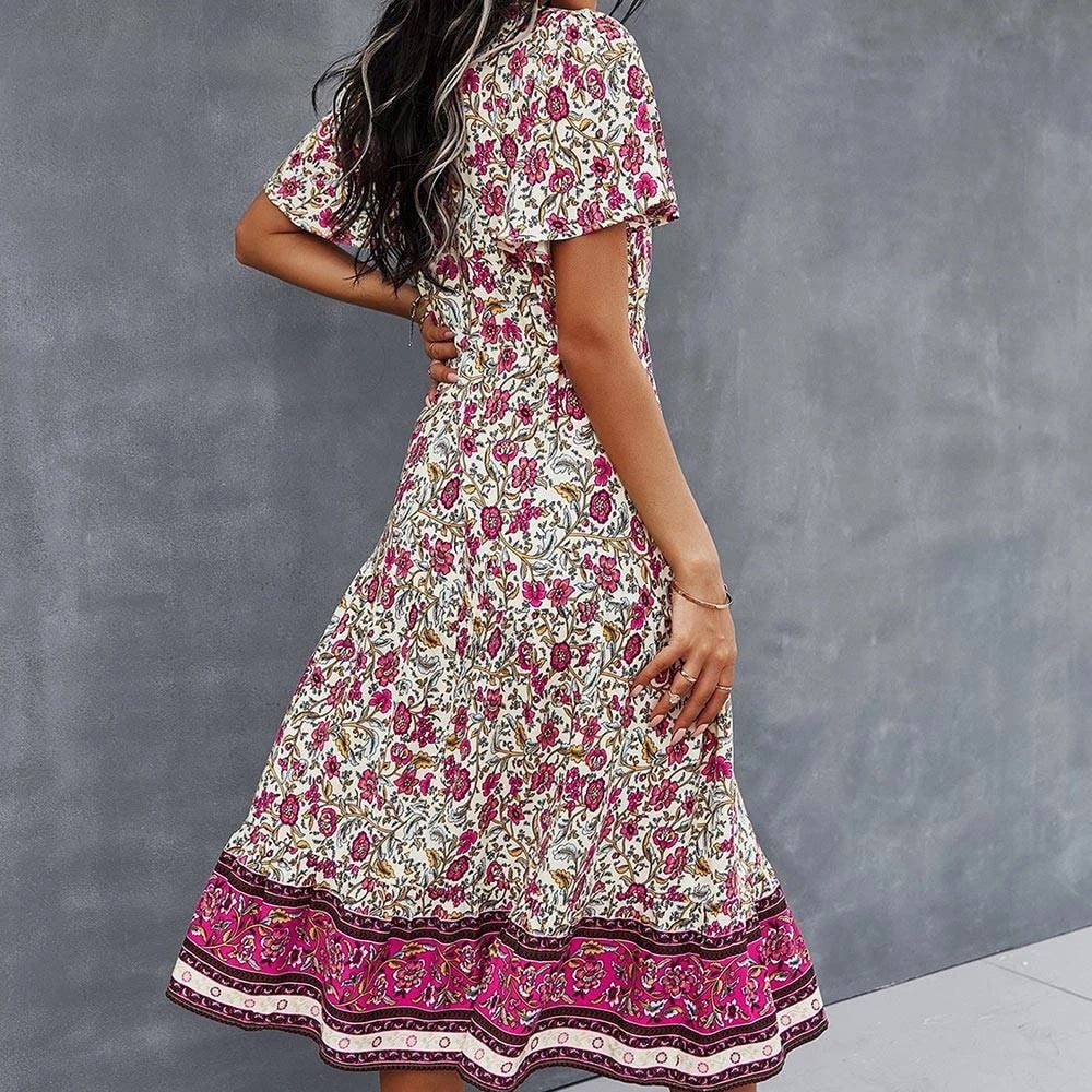 Robe champêtre vintage avec imprimé floral — vue 3