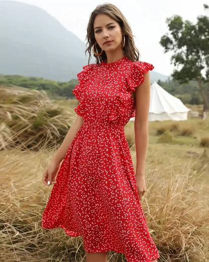 Robe longue bohème rouge — BOHERIS