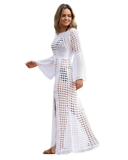 Robe de plage blanche avec conception aérée — vue 3