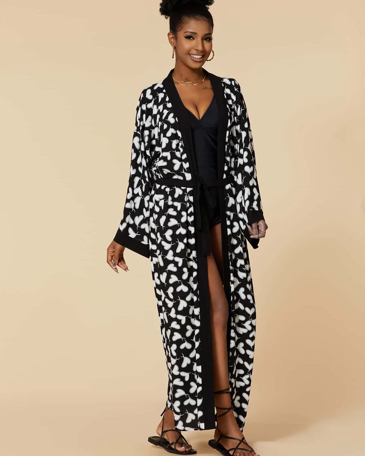 Robe de plage noire style bohème — vue 2