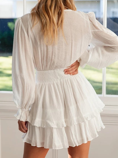 Robe bohème blanche à lacets — vue 2
