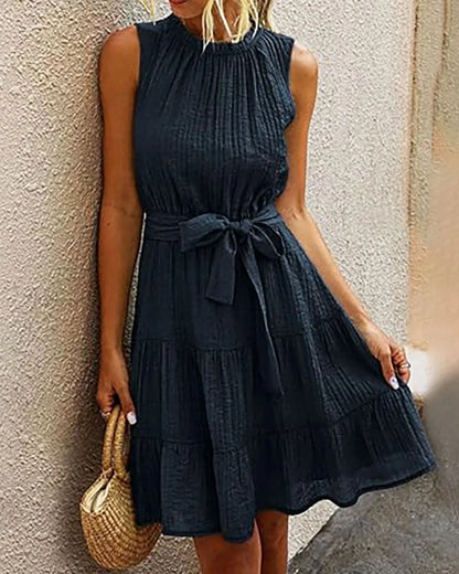 Robe courte bohème décontractée sans manches — vue 5