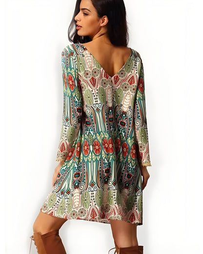 Robe courte imprimé floral bohème été — vue 4