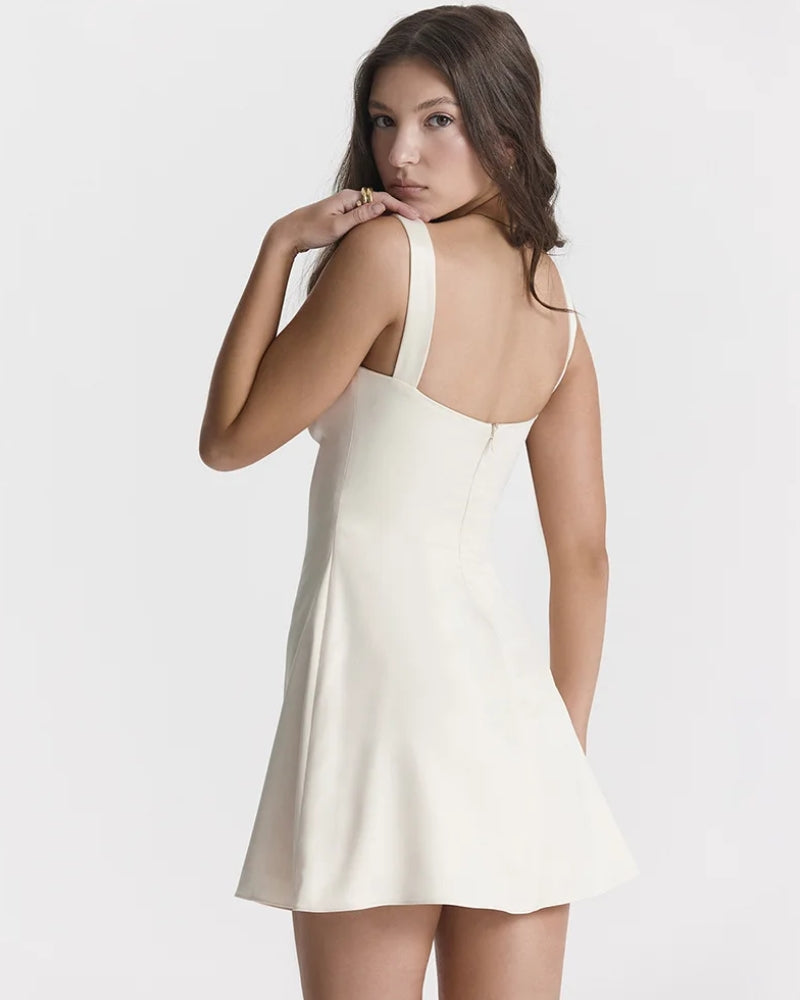 Robe courte en satin bustier bohème — vue 3