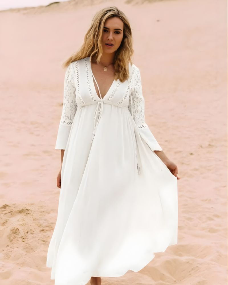 Robe de plage longue à col v — vue 2