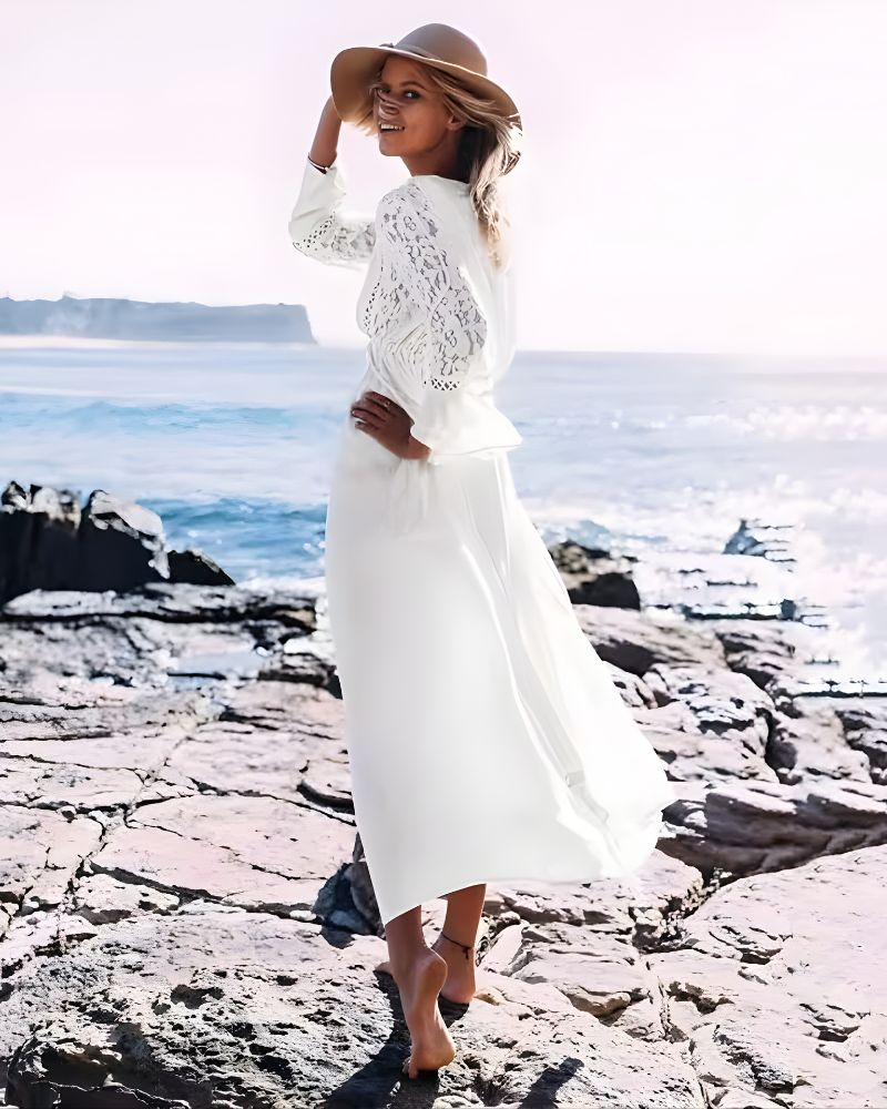 Robe de plage longue à col v — vue 4