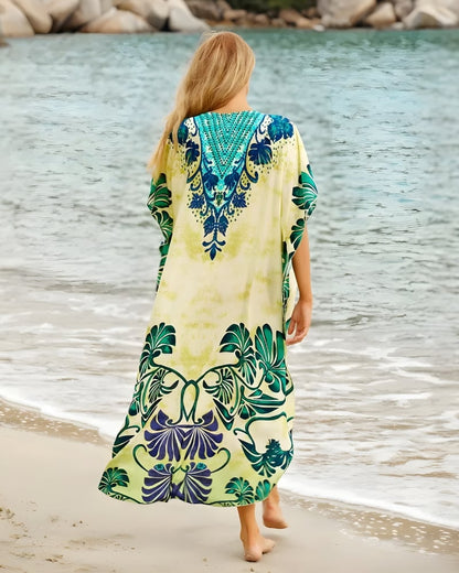 Robe de plage longue bohème imprimée fleurs — vue 7