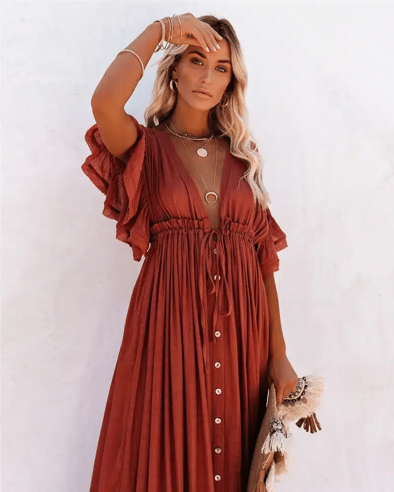 Robe de plage ample et longue style bohème — vue 10