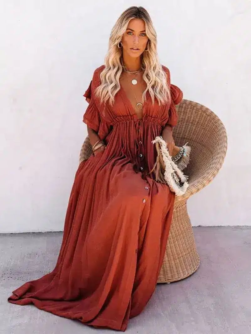 Robe de plage ample et longue style bohème — vue 5