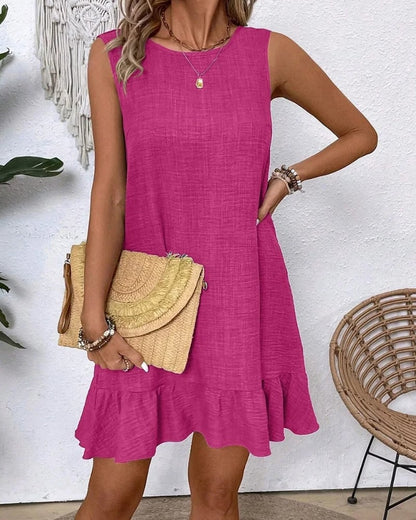 Robe décontractée col rond manches courtes bohème — vue 12