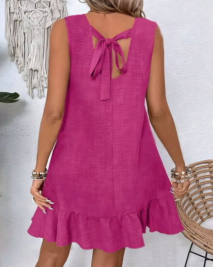 Robe décontractée col rond manches courtes bohème — vue 10