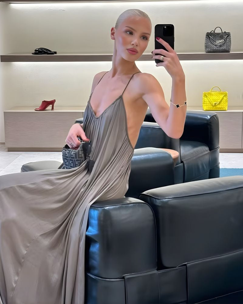 Robe longue bohème fluide au dos nus — vue 5