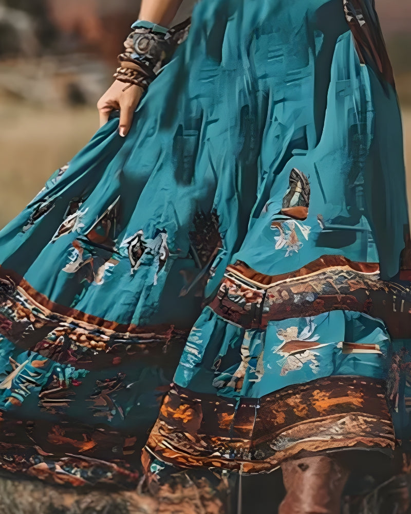 Robe longue bohème fluide plage — vue 2