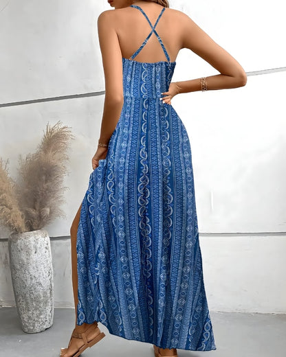 Robe longue bohème plage dos nu ethnique — vue 12