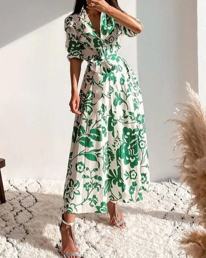 Robe longue chemise imprimé floral bohème — vue 5