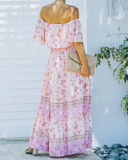 Robe longue bohème col fendu lacets style régulier — vue 13