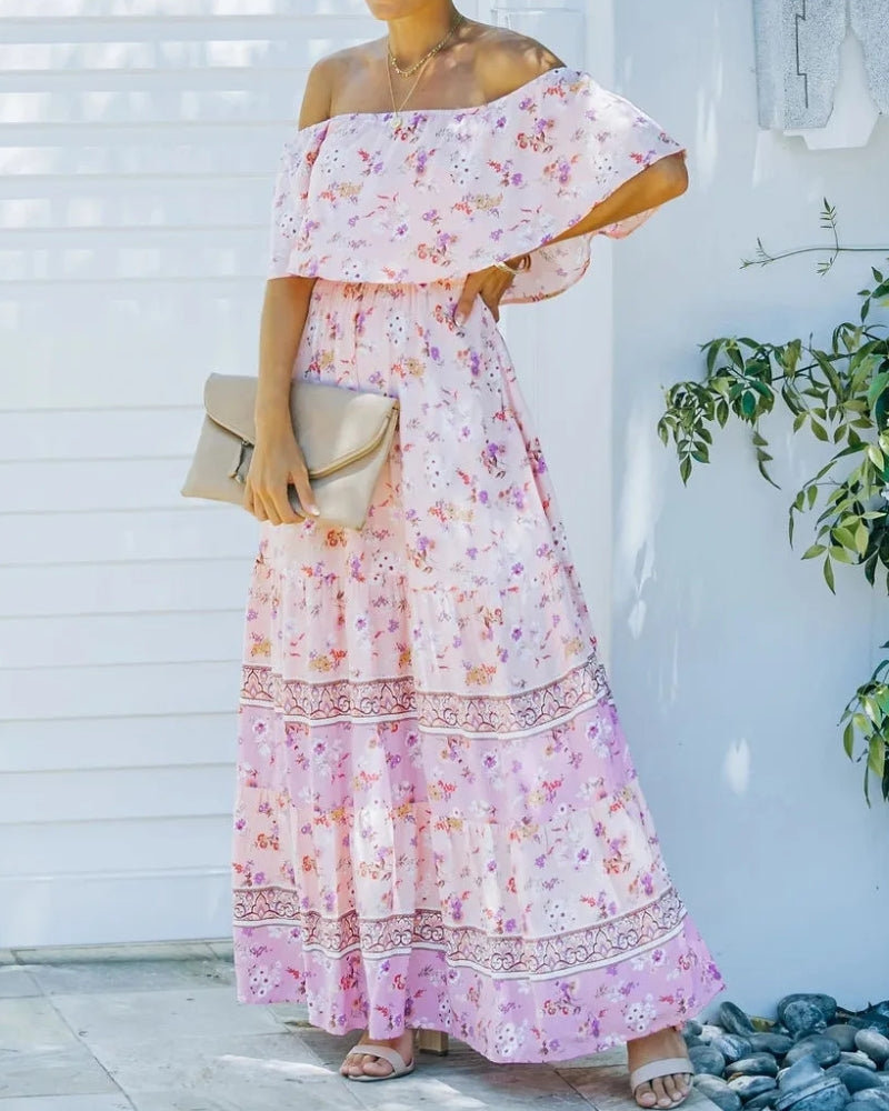 Robe longue bohème col fendu lacets style régulier — vue 10