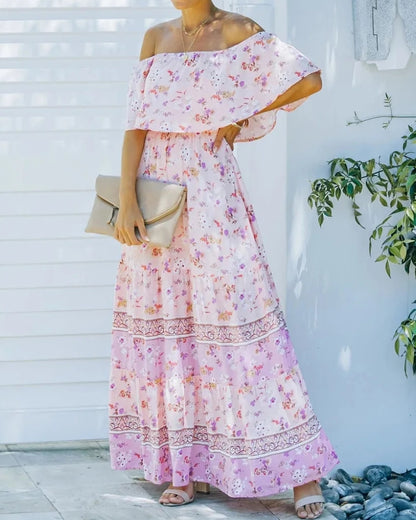 Robe longue bohème col fendu lacets style régulier — vue 10