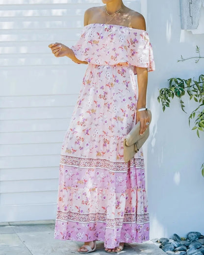 Robe longue bohème col fendu lacets style régulier — vue 11