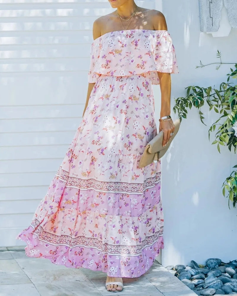 Robe longue bohème col fendu lacets style régulier — vue 12