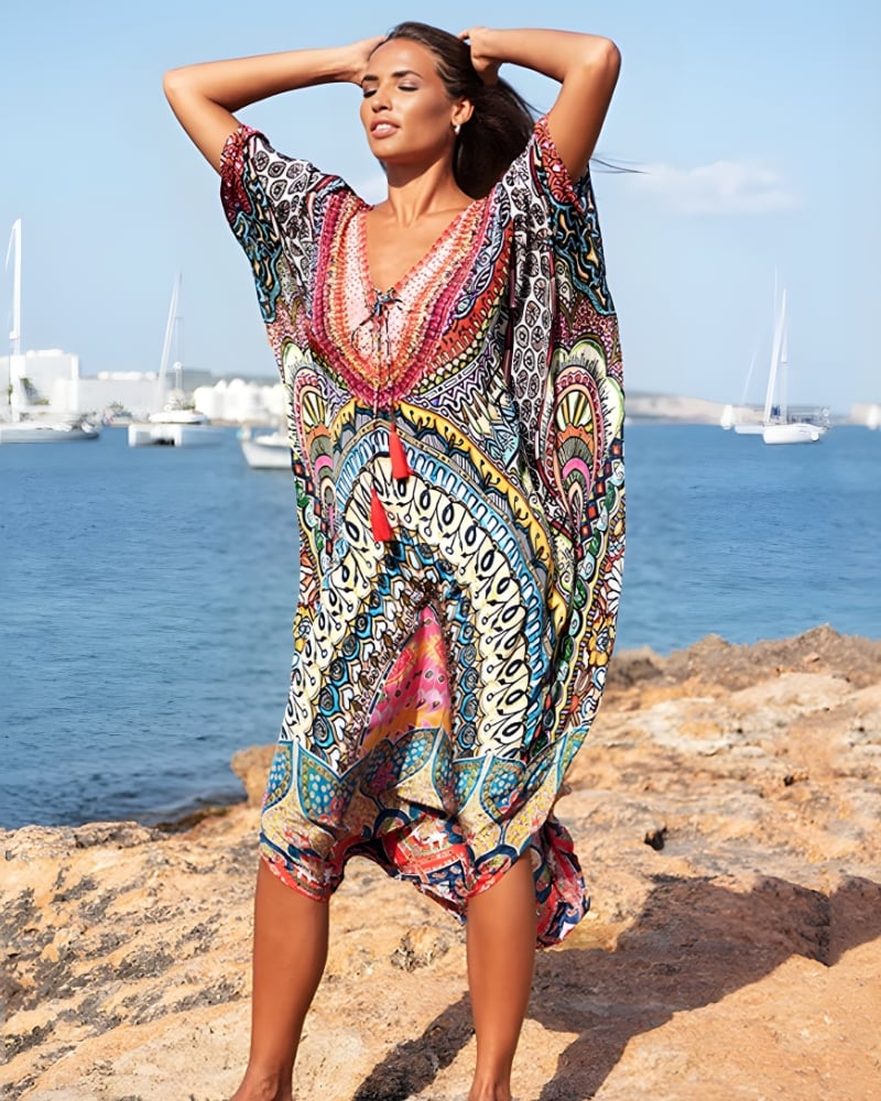 Robe longue couverture plage imprimé bohème — vue 2