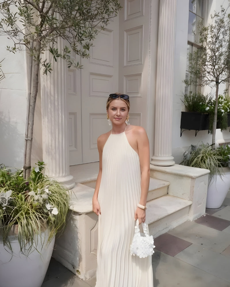 Robe longue dos nu col licou bohème — vue 3