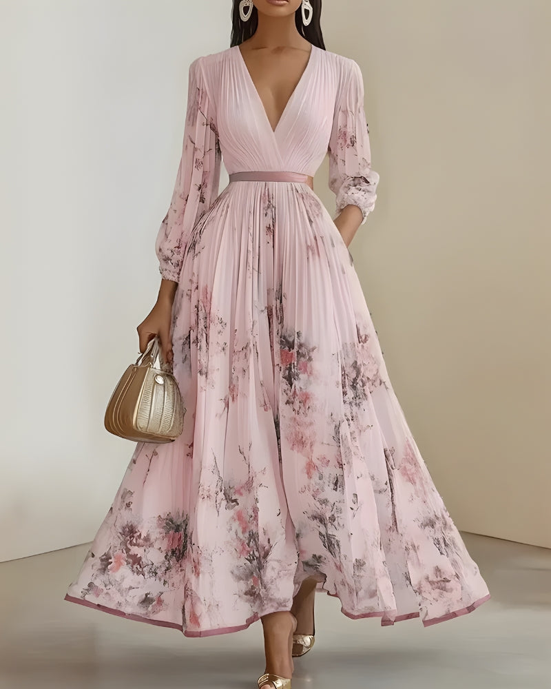 Robe longue imprimé col v bohème été — vue 2